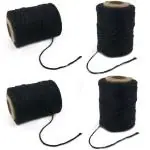 Aumni Crafts Stiff Polyester Threads 1 MM (4 Rolls x 25 Grams Each, Approx 60 Meters Each Roll) Black For Embroidery Sewing Knitting Rakhi Arts