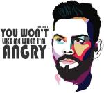 Lanstick Vinyl Multicolor King Kholi Image With Quotes Self Adhesive Wall Stickers 24 inch