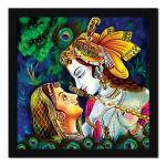 ArtX Multicolor Radha Krishna Love Painting With Frame Wall Art Painting 13 X 13