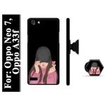 BUDDHU Girl Printed Hard Back Case Cover with Mobile Holder, Pop holder, Pop socket for Oppo Neo 7, Oppo A33f