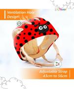 LILTOES Safety Baby Helmet With 2 Pair of Kneepad (Polka Lady Bird)