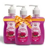 MarkoSafe Liquid Handwash Dispenser Bottle Pump -Skincare Moisturizing Hand Wash -Rose (Pack of 3-250 ml each)