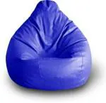 Ink Craft Classic Solid Bean Bag Chair For Bedroom , Living Room Lounger - Blue Xl - Without Beans