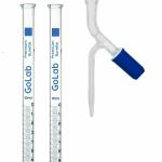 GoLab Laboratory Premium Calibrated borosilicate 3.3 glass Burette 10ml Capacity with Rotaflow Stopcock for laboratory and science industrial-Pack Of 2Pcs.