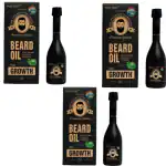 PURE VEDIC Beard Growth Oil faster beard growth and thicker looking beard | Natural Actives Only | No Harmful Chemicals | Clinically Tested-40 ml (Pack of 3)