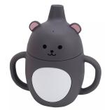 Adore Skippy Character Hood Silicone Spout Sipper with Handle- Grey Teddy