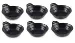 MiRiM Melamine Spiral Chutney Bowl Set for Snacks 200 ml (Black) - Set of 6
