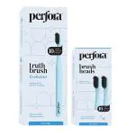 Perfora Electric Toothbrush - 001 With Replaceable Brush Head | Sonic & Automatic | Waterproof Soft Charcoal Bristles | 2 Vibrating Modes | For Men Women & Kids | 90 Days Battery Life | Ocean Blue | Pack of 2