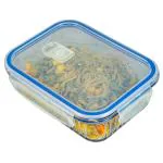 Truly Eco Smart Living Retail Glass Containers with Lid - 1050ml |Oblong Borosilicate Glass Containers for Kitchen Storage | Microwave & Freezer Safe