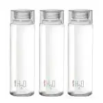 Cello H2O Toughened Glass Fridge Water Bottle with Plastic Cap, 920ml, Set of 3, Clear