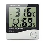 Spark Instrument HTC Digital Hygrometer Thermometer Humidity Meter With Clock LCD Display