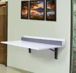 Davenport Wall Mount Space Saving Folding Dining Table 4 Seater (Without Chairs) Engineered Wood 4 Seater Dining Table (Finish Color - White, DIY(Do-It-Yourself))