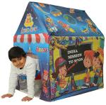 Goyal's Sky Blue Galaxy Kids Play Tent House Indoor Outdoor Foldable with LED Lights (India Mission to Moon Design) - Big Size
