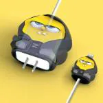 PunnkFunnk Cute Cartoon Protective Case for iPhone 18W & 20W USB-C Adapter Charger Cable, Unique Design Funny 3D Cartoon Charger Cover Cable Protector for iPhone Fast Charger (Animie Spongebob)
