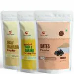 Nutribud Foods Combo (Pack of 3) - Sprouted Ragi & Banana Porridge Mix (200g) | Raw Banana Powder (200g) | Dates Powder (200g)