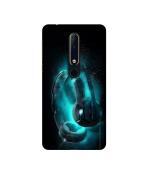 Casotec Cool Headphone Design 3D Printed Hard Back Case Cover for Nokia 6.1 Plus