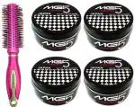Buy Tya Salon Pink Multicolor Round Brush With Japan Hair Wax Each (Set Of 5)