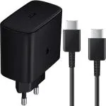 TAKAGI 45 W 3 A Mobile Wall Charger Compatible with 45W Super Fast Type (C) Charger 45W USB - C Wall Charger Charger with Detachable Cable (Designed for Sam_sung Galaxy Mobile Phones | Black, Cable Included)