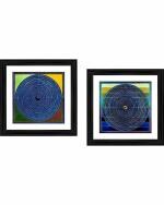 DECOR ADVENTURES Bindu Series- Spandan by S. H. Raza Wall Painting 15 x 15 inch (Pack of 2)