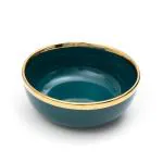 EZ Life Green and Gold Ceramic Bowl Set 1100 ml (Set of 2) Pack of 1