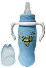 MINI TREE Baby Feeding Bottle 6+ Months Baby Milk Bottle, REGULAR Neck with HANDLE, Anti-Colic Nipple | Blue | 270 ML