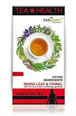 Farganic Digestive Green Tea, Tea & Health Series with Active Ingredients Senna Leaf and Fennel 30 Tea Bags