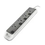 Syska EBS 0402 4 Socket Extension Boards with Individual Switch (Grey, White, 2 m)