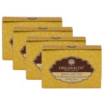 Organicos Lemongrass Soap For Refreshing & Rejuvenating Bath - 100 gm ( Pack of 4 )