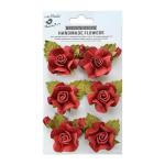 Little Birdie Tania Love And Roses Cotton Handmade Flower (Pack Of 6)
