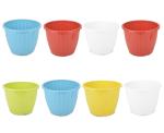 Plastic DURO Flower Pot for Gardening, Indoor/Outdoor Planter (Multicolor) (10 INCH) (Pack of 8)