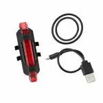 PANCIKAA Bicycle 5 LED Tail USB Light, Black-Red