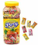 Percy Mix Fruits Toffee [ Assorted Chocolate Mango, Orange, Pan, Cola, Lichi Candy] 1Jar
