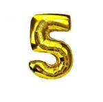 Festiko Black And Gold Balloon Happy Birthday Balloons Letters Birthday Party Decoration Kids Alphabet Ballons All For Celebration Balls (Number 5, 40Inch)