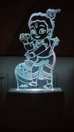 Omniverse The Baby Krishna Cute 3D Illusion Multicolor Night Lamp