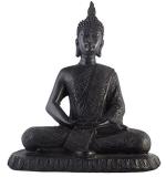 Webelkart Premium Collection Polyresin Lord Gautam Buddha Showpiece (Black, 11 Inch)