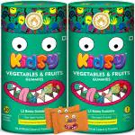 Kidsy Vegetables & Fruits Gummies for Kids, Chewable Gummies, No Gelatin, For Daily Nourishment, 30 (Mixed Fruit Flavoured) Gummies (Pack Of 2)