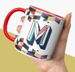 NH10 DESIGNS 3D Colorful Alphabet Letter M Printed Coffee Mug for Girls Boys Friends Love Kids Best Gift for Birthday Anniversary Initial Letter M (Ceramic Tea Coffee Mug-350ml) - ABV3TM 114