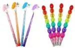 SAMVARDHAN Designer Rainbow Colour Stack Pencil With Unicorn Design Stack Pencil (Pack Of 8 Pencils),Multicolor
