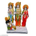 Chkoteravatiya Marble Ram Darbar with Sita Laxman Hanuman Statue Murti Idol for Pooja Room | Religious Idol for Home or Temple |Handicraft & Artifact Showpiece | 6 inch