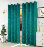 JARS Collections Set of 2 Velvet suede Blackout Aqua Window Curtains(4x6 ft)