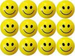SM ENTERPRISES Soft Squeeze Smiley Funny face Sponge Balls for boy and Girls (12pcs Multicolor Pack of 1)