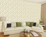 Jaamso Royals White Vinyl Damask Self Adhesive Wallpaper 500X45 cm( 500 CM X 45 CM )
