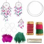 DULI Do It Yourself (DIY) Dreamcatcher Kit for Make Your Own Dreamcatcher DIY Kit (Medium PinkGreen)