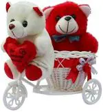 LVS TOYS - Valentine 2 Cute Teddy with A Tricycle Set