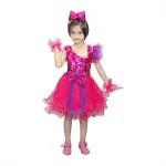 Kaku Fancy Dresses Western Dance Costume Magenta Frock Dress for Girls, 3-4 Years