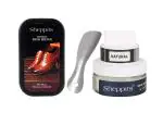Sheppits Shoe Shiner, Steel Shoe Horn & Shoe Cream (Natural) Combo | Shoe Care Kit