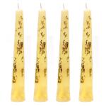 Indoblaze Unscented Gold Taper Candles | Long Candles for Home Decor | Candle Sticks Pack of 4