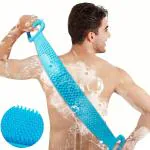 Lichee Silicone Body Back Scrubber, Double Side Bathing Brush for Skin Deep Cleaning Massage, Dead Skin Removal Exfoliating Belt for Shower, for Men & Women