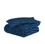 Divine Casa Microfiber Polyester Navy Blue Chevron Single Duvet Cover With Pillowcover (233 X 153 cm) DCLX1143
