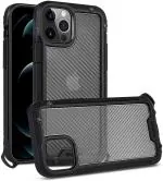 Memumi Armour Series Rugged Back Cover Case for Apple iPhone 12 Pro Max (6.7 Inch) Fingerprint and Scratch Resistant (Semi Trans-White)